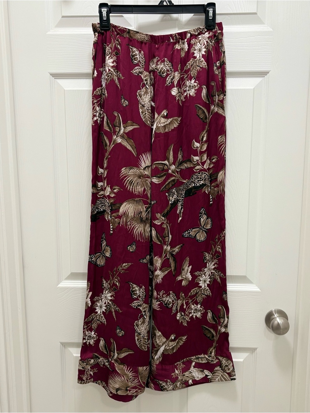 Banana Republic Burgundy Tropical Print Pajama Pants XS